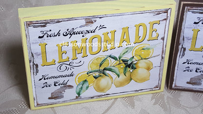 Fresh Squeezed Lemonade Small Wood Sign
