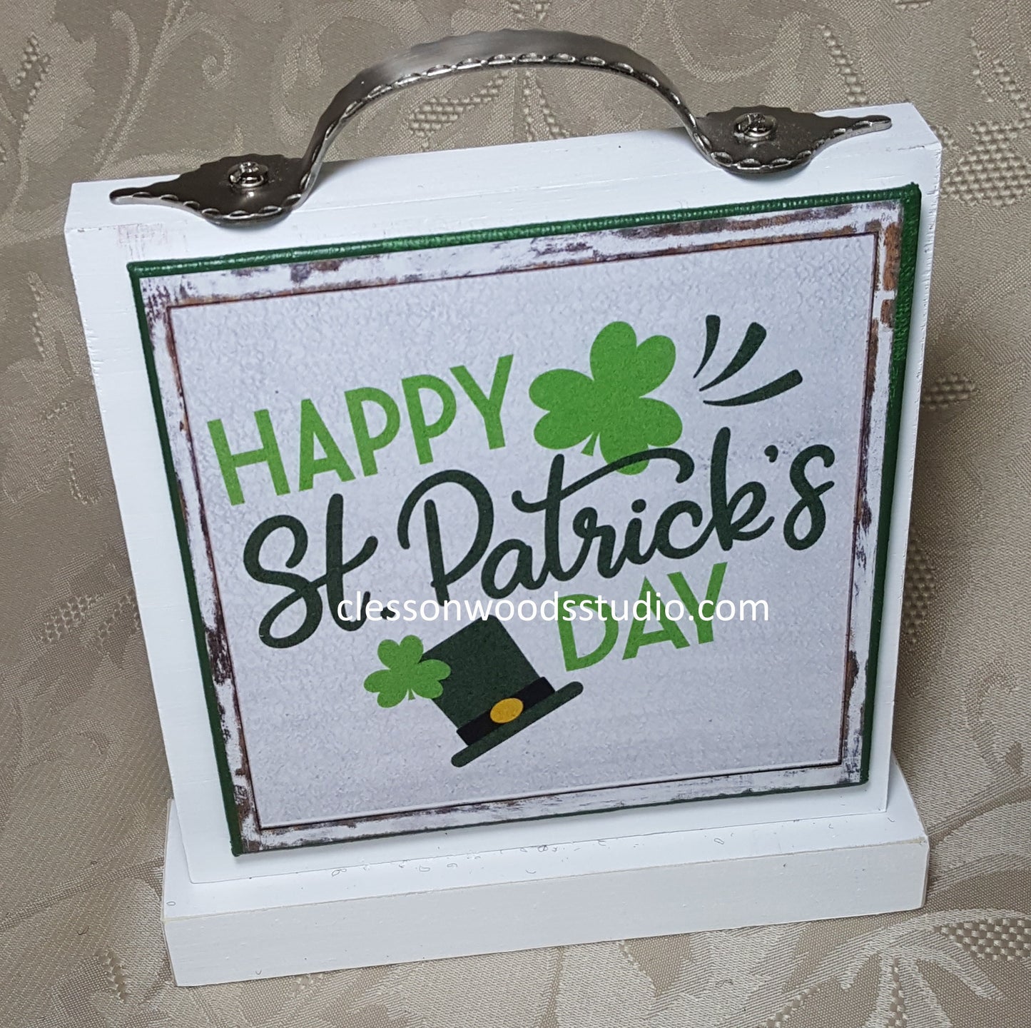 Happy St. Patrick's Day Hat 5x5 Canvas Panel
