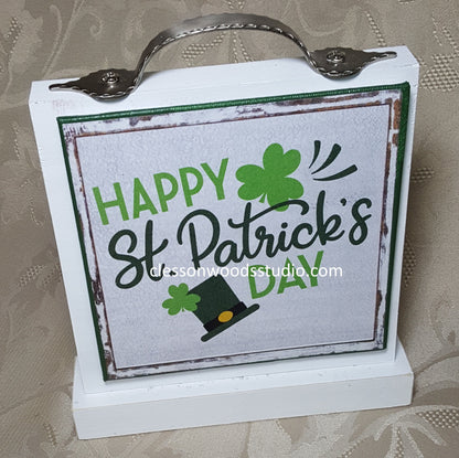 Happy St. Patrick's Day Hat 5x5 Canvas Panel
