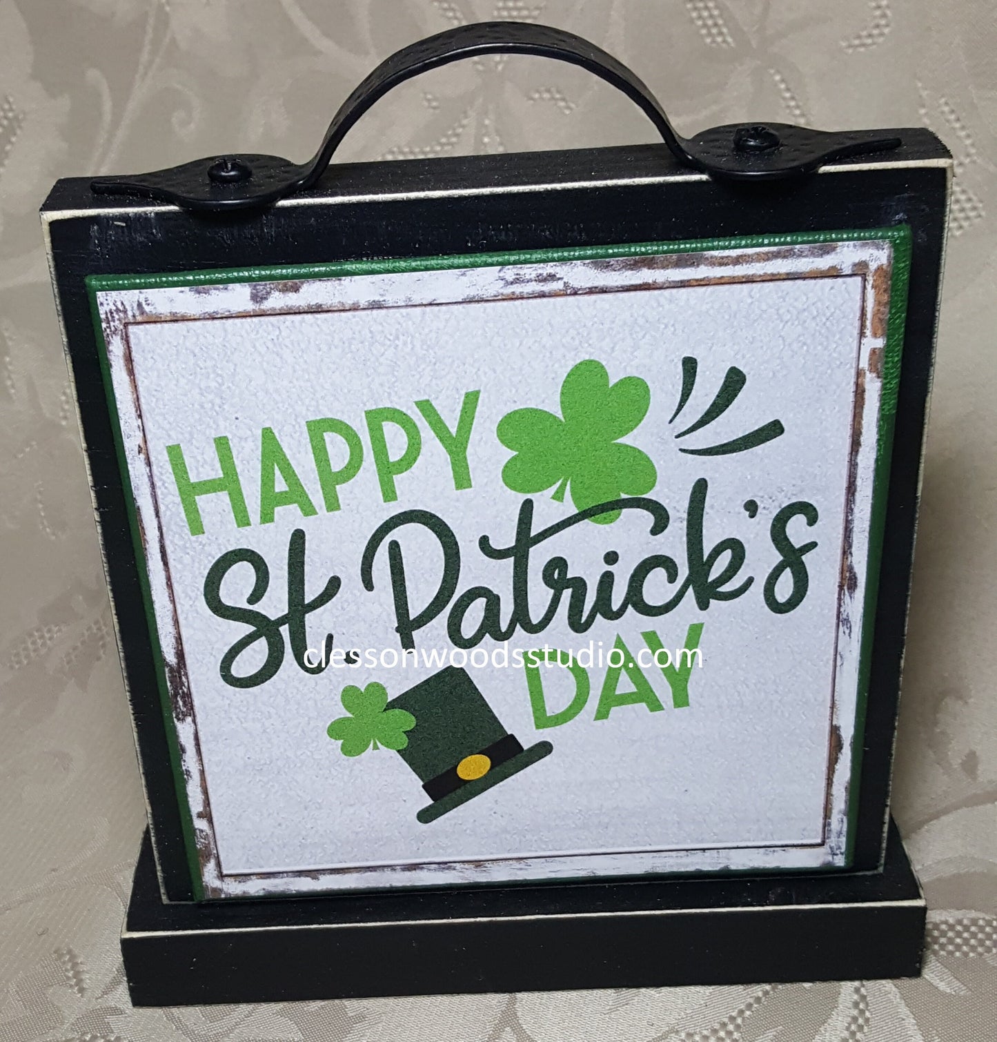 Happy St. Patrick's Day Hat 5x5 Canvas Panel