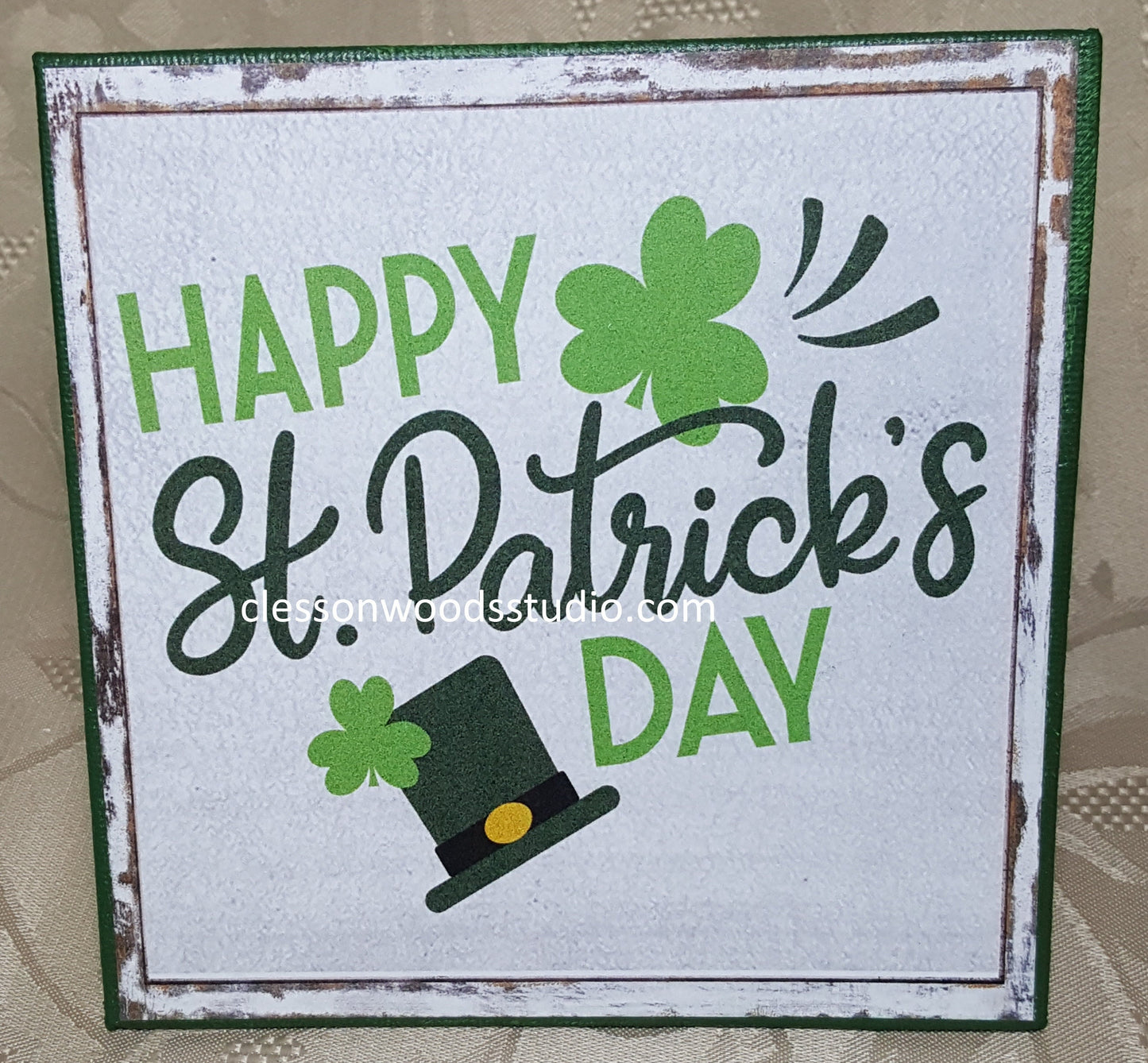 Happy St. Patrick's Day Hat 5x5 Canvas Panel