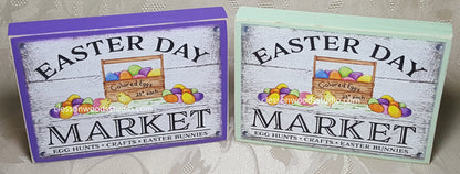 Easter Day Market Wood Block Sign