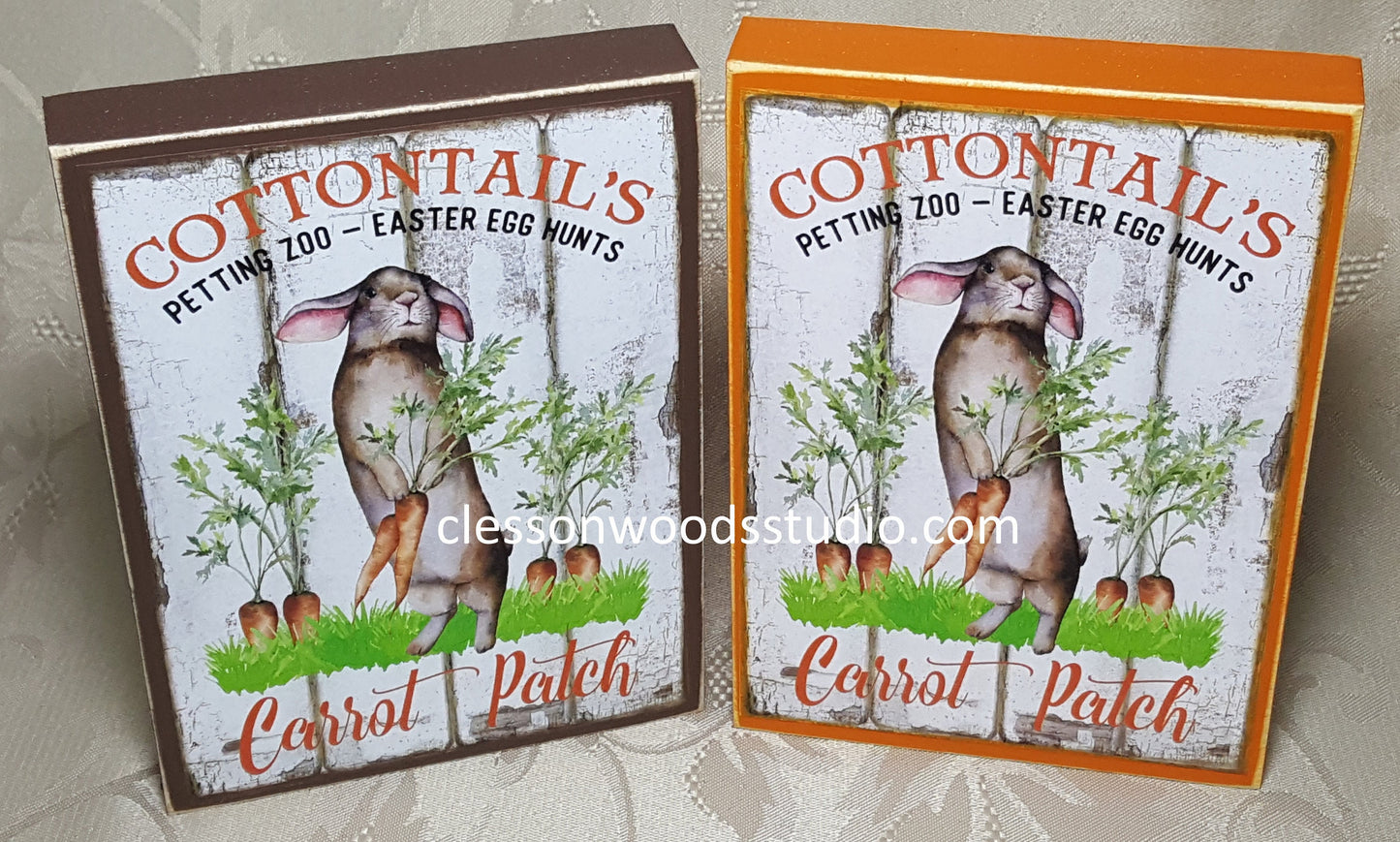 Cottontails Carrot Patch Wood Sign