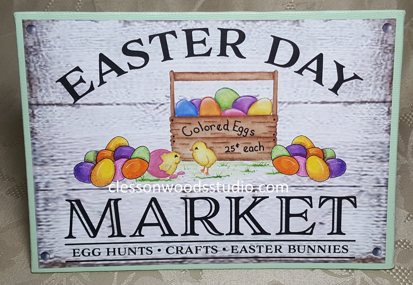 Easter Day Market Lt Mint Green 7"x5" Canvas
