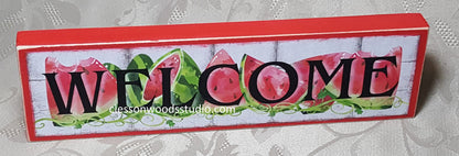 Welcome Watermelon Wood Sign