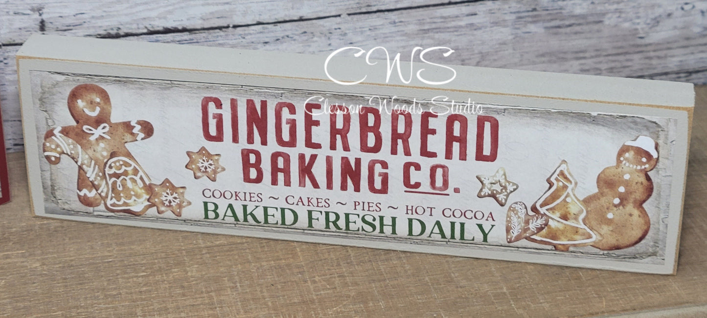 Gingerbread Baking Company Wood Sign