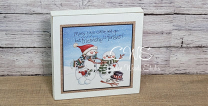 Friendship is Forever Snowmen Wood Block Sign