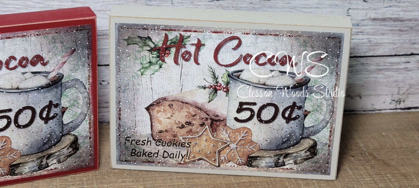 Hot Cocoa 50 Cents Wood Sign