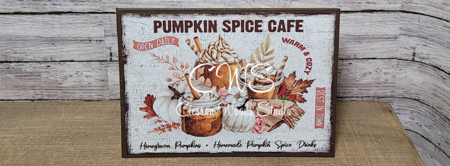 Pumpkin Spice Cafe (Brown) 7x5" Interchangeable Canvas or Display Set