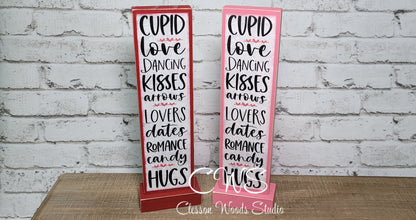 Valentine Words 2 Vertical Wood Sign