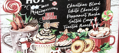 Warm Up Here Hot Cocoa Bar Wood Block Sign
