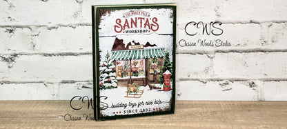Santa's Workshop Wood Block Sign