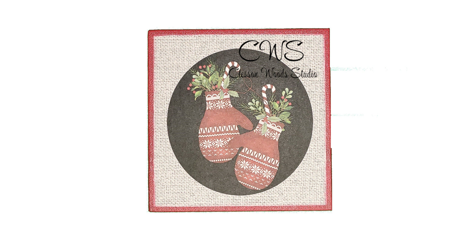 Christmas Rounds 3 Pc 5"x5" Canvas Set