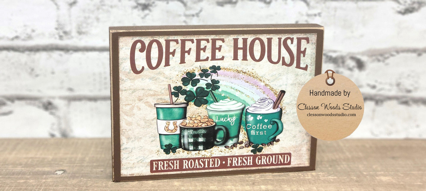St. Patrick's Coffee House Wood Sign
