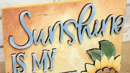 Sunshine is My Favorite Color 2 Laser Cut Wood 5"x5" Insert
