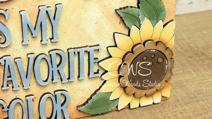 Sunshine is My Favorite Color 2 Laser Cut Wood 5"x5" Insert