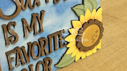 Sunshine is My Favorite Color Laser Cut Wood 5"x5" Insert
