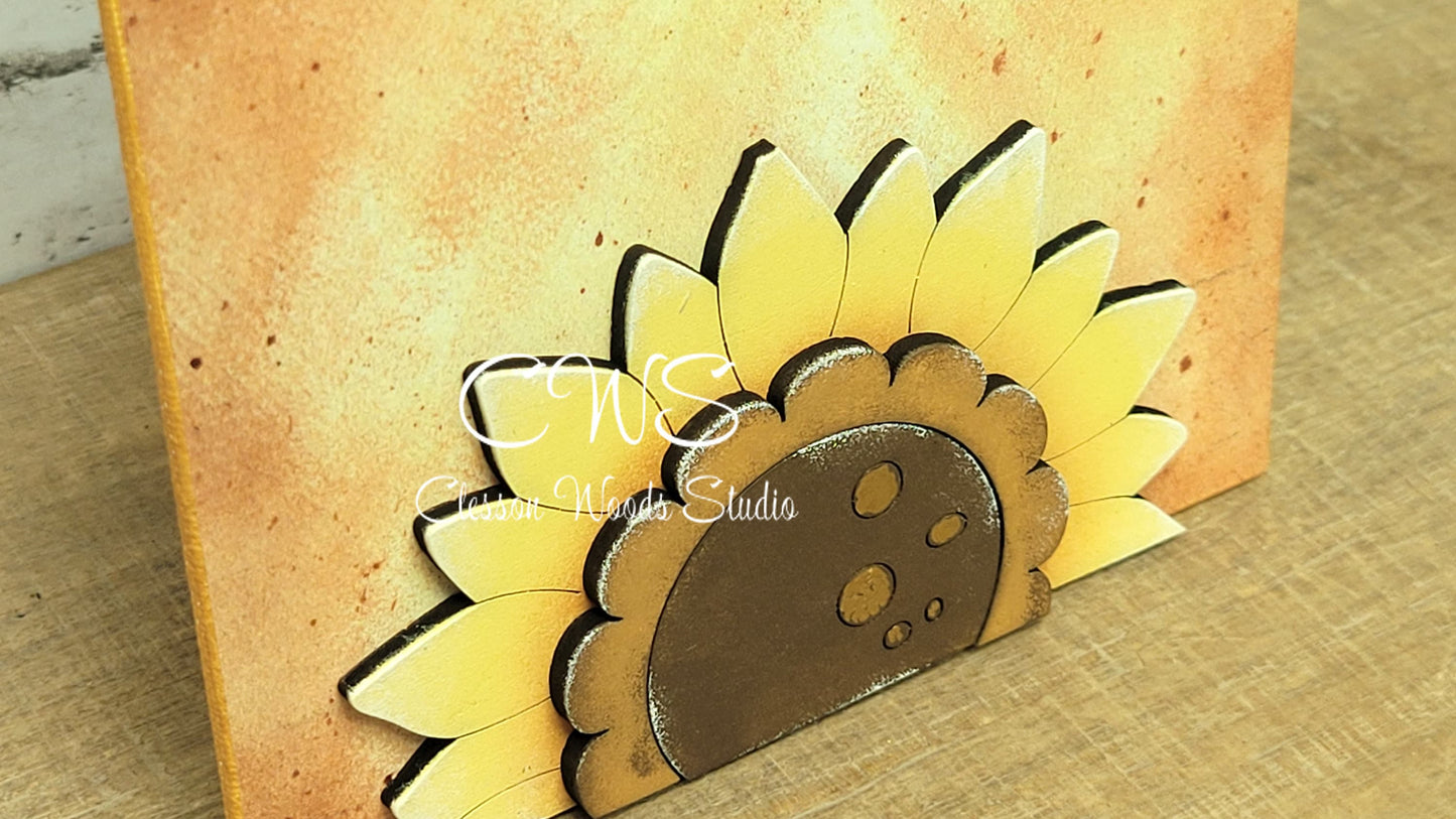 Sunny Sunflower Laser Cut Wood 5"x5" Insert