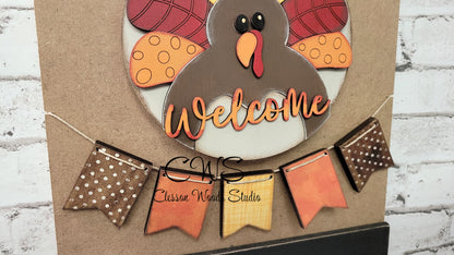Turkey Welcome 6 Inch Round Sign & Banner