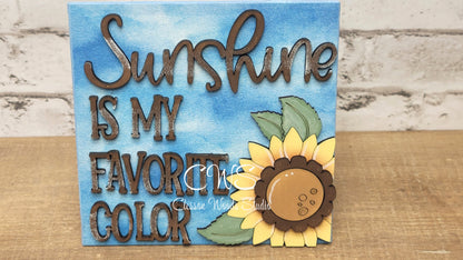 Sunshine is My Favorite Color Laser Cut Wood 5"x5" Insert