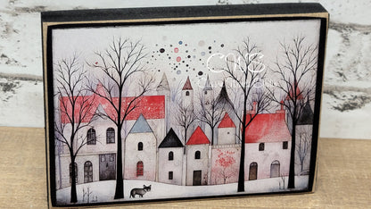 Winter Village 3 Wood Block Sign
