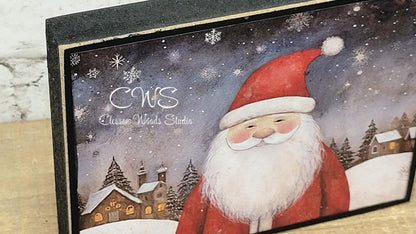 Old Time Santa 1 Wood Block Sign