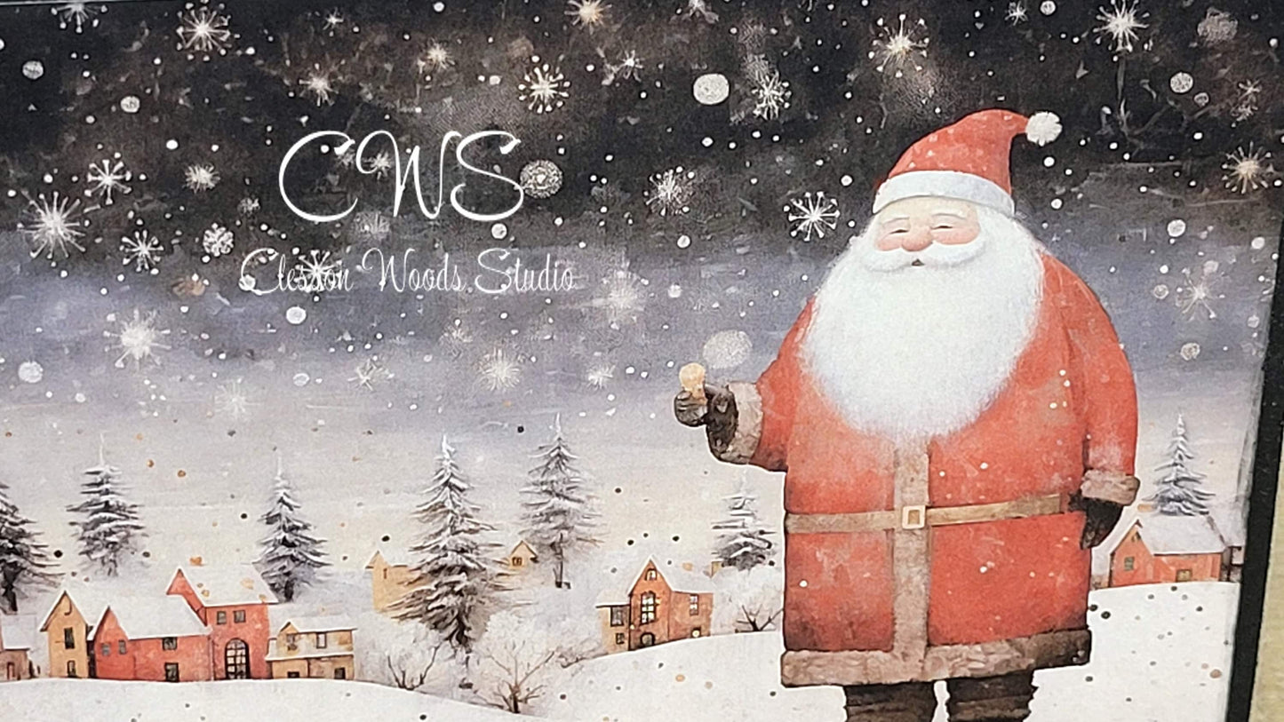 Old Time Santa 2 Wood Block Sign