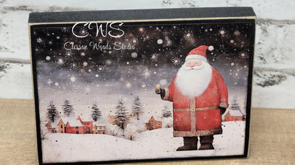 Old Time Santa 2 Wood Block Sign
