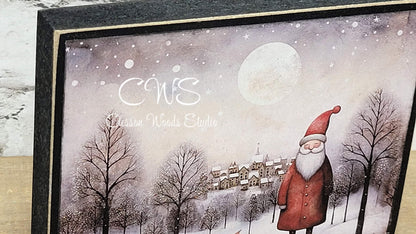 Old Time Santa 3 Wood Block Sign