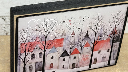 Winter Village 3 Wood Block Sign
