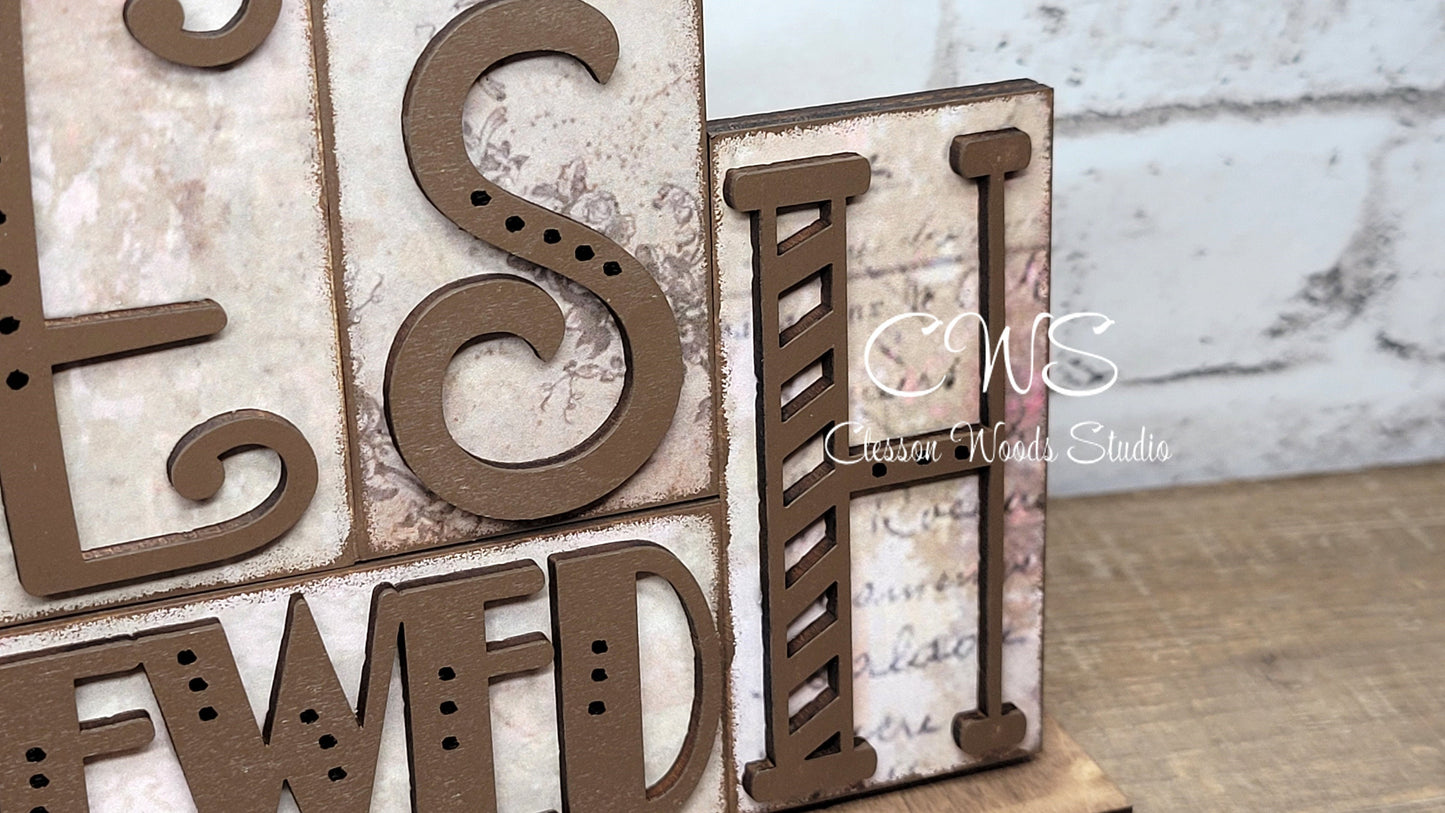Fresh Brewed Coffee Word Block Sign