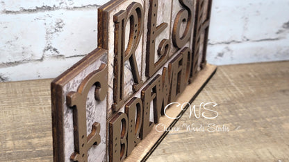 Fresh Brewed Coffee Word Block Sign